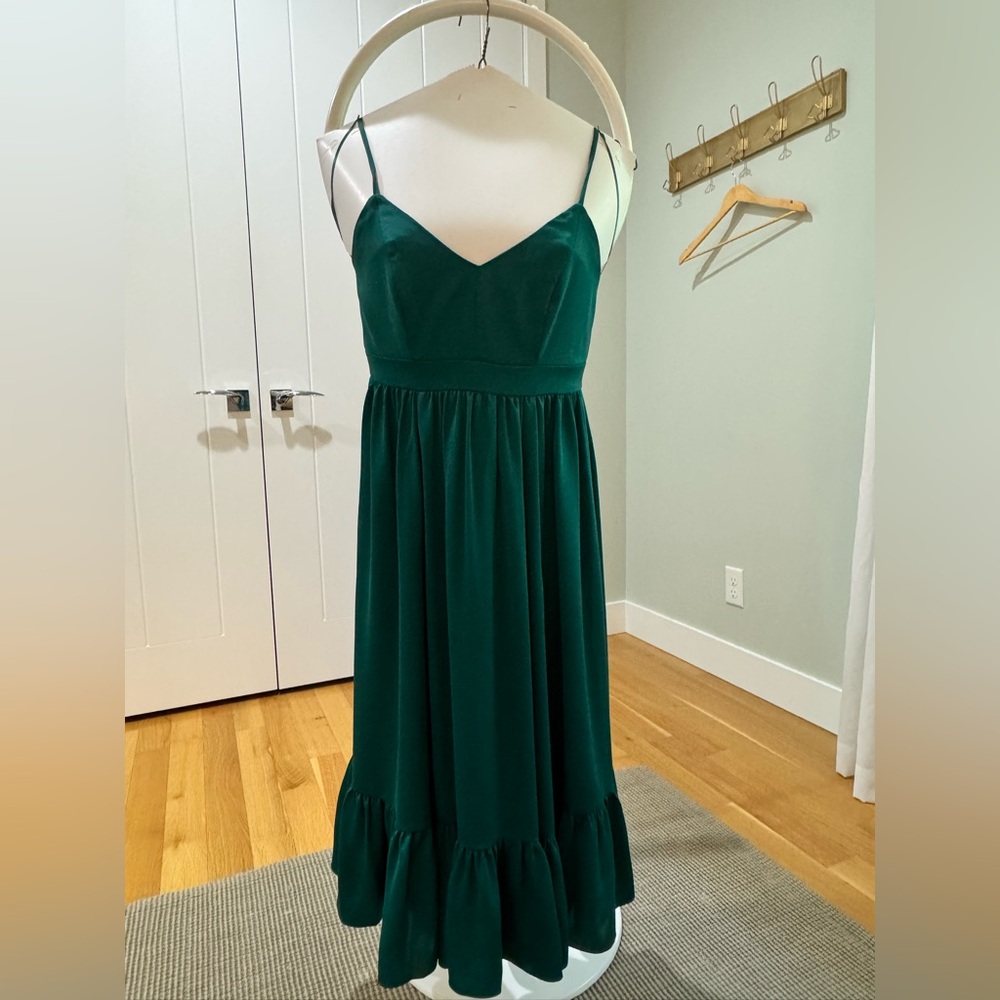 J. Crew Spaghetti Strap Jewel  Green Dress